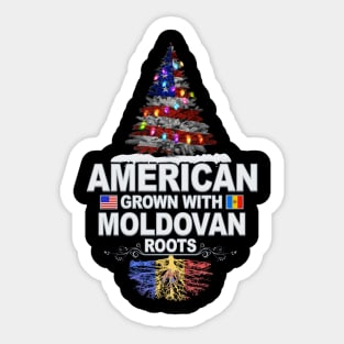 Christmas Tree  American Grown With Moldovan Roots - Gift for Moldovan From Moldova Sticker